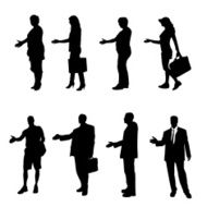 Vector silhouette of business people N22