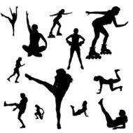 Vector silhouettes of people N127