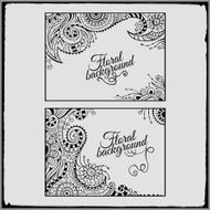 Set of two floral decorative vector frames