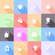 Kitchen tools flat icons