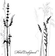 Silhouettes of flowers and grass N40