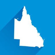 Blue Queensland Map Icon