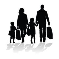 Silhouette Icon Of Family Shopping N2