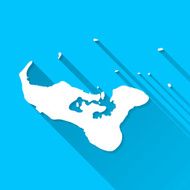 Tonga Map on Blue Background Long Shadow Flat Design