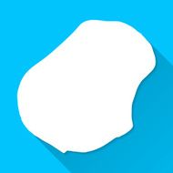 Nauru Map on Blue Background Long Shadow Flat Design