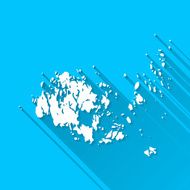 Aland Map on Blue Background Long Shadow Flat Design