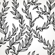 Seamless black and white floral background