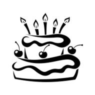 Black silhouette of birthday cake Vector illustration