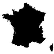 silhouette of france map