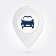 Map Marker Pin Blue Compact Car Silhouette Round Icon Button N2
