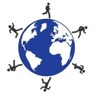 running around blue globe N2
