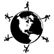 running around blue globe N3
