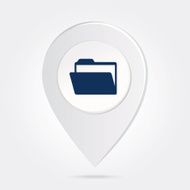 Map Marker Blue File Documents Folder Icon Button in Middle N2