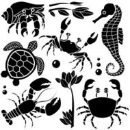 sea creatures design elements