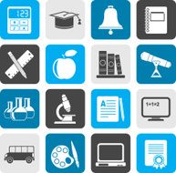 Silhouette Education and school objects icons N2