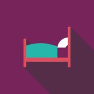 Hotel flat icon with long shadow N5