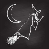 Chalk Halloween Witch