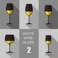 Wine glass cup flat icon design