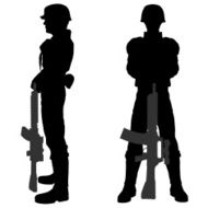 Silhouette soldier Standing