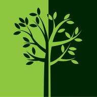 Vector Simple Green Tree with Leaves Illustration