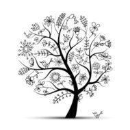 Art summer tree for your design