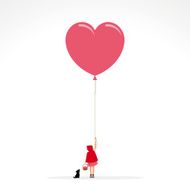 Little red hood wolf invitation girl balloon illustration vector N2