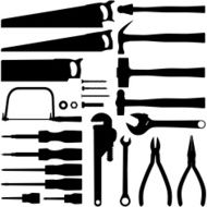 Hand tool silhouettes