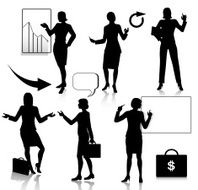 Business women silhouettes set