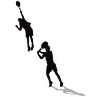 Tennis Action Sillouette