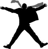 vector winter jump man