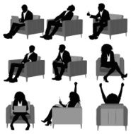 Business people sitting on sofa N3