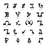 Inca Alphabet Silhouette Icons