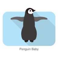 Penguin baby standing open wings seed seriers