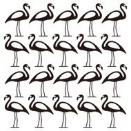 Many Black Flamingo standing bird seriers