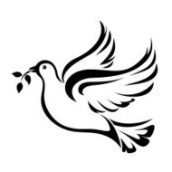 Dove Symbol of peace Vector black silhouette