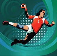 Handball Player to Score Goal - Sports Background