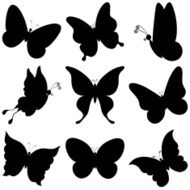 Butterflies black silhouettes