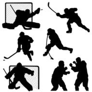 Hockey Players in Silhouettes