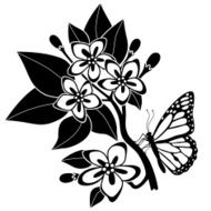 mayflowers and monarch butterfly