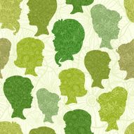 Eco Nature Silhouettes Seamless Pattern Background