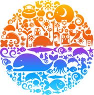 Collection of animals icons and symbols