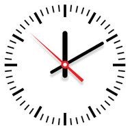 Clock showing time with shadow - VECTOR