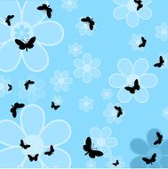 Flowers and butterflies - vector