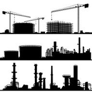 Industrial city Construction Site refinerie and power plant