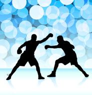 boxers on abstract internet background