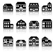 Twelve house silhouettes