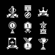 Set icons of awards and trophy