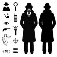 spy icon detective cartoon man