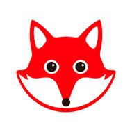 Cute Red Fox cartoon flat icon design