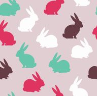 Rabbits seamless pattern